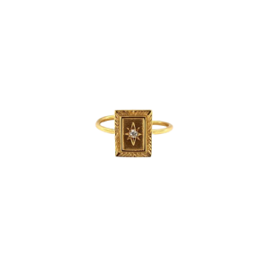 Deco ring forgylt sølv