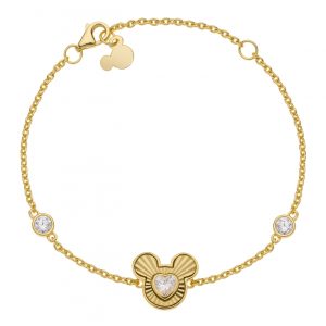Disney Mikke forgylt sølv armbånd m/ Cubic zirkonia