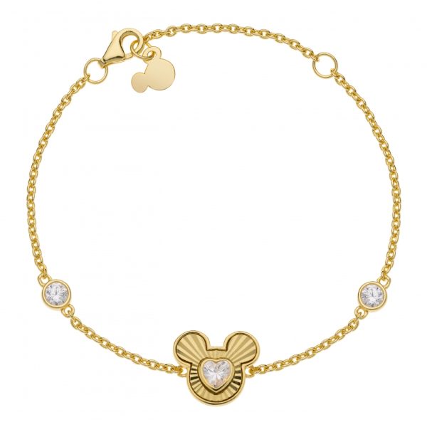 Disney Mikke forgylt sølv armbånd m/ Cubic zirkonia