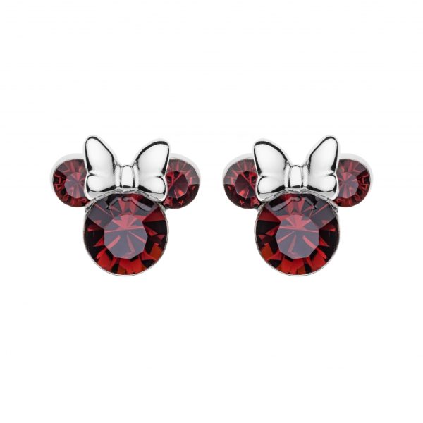 Disney Minnie sølv ørepynt m/ Månedsten cz