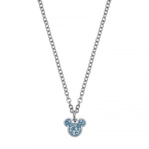 Disney Mikke stål kjede og anheng m/ Cubic zirkonia