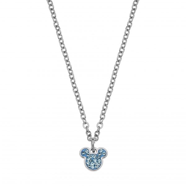 Disney Mikke stål kjede og anheng m/ Cubic zirkonia