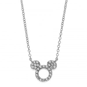 Disney Mikke sølv anheng m/ Cubic zirkonia