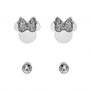 Disney Minnie stål ørepynt set m/ hvite cz