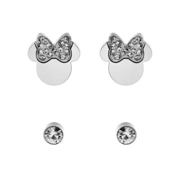 Disney Minnie stål ørepynt set m/ hvite cz