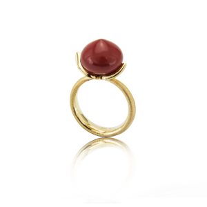 Dolce Ring medium m/mørk korall