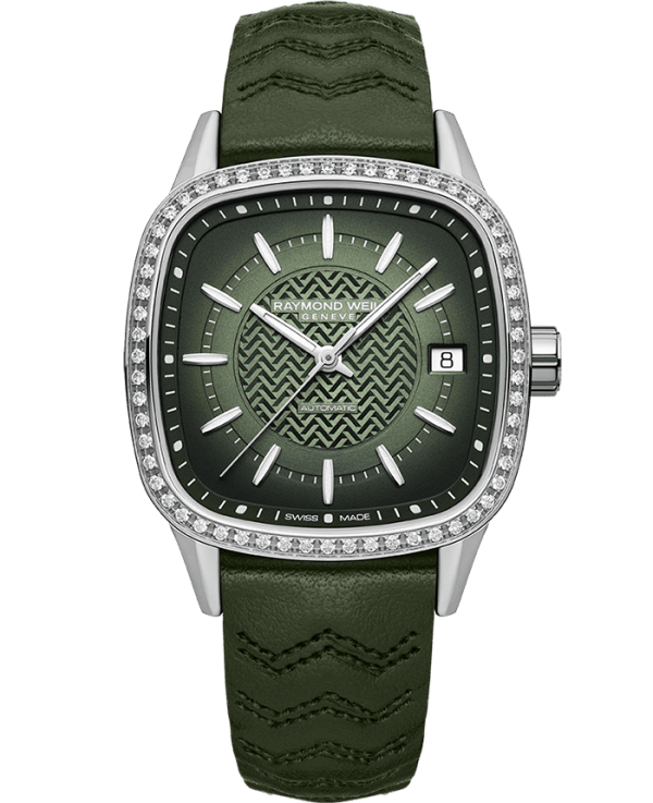 Raymond Weil Freelancer square - Grønn m/ dia