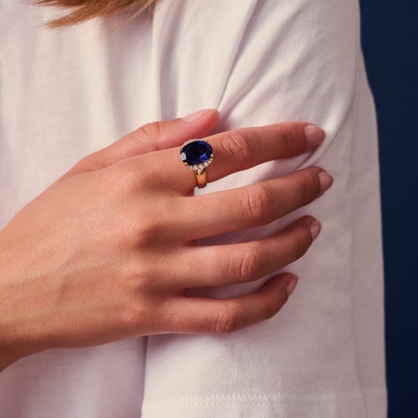 ELLISSE Grande Ring Silver Blue str 58 - Bilde 3