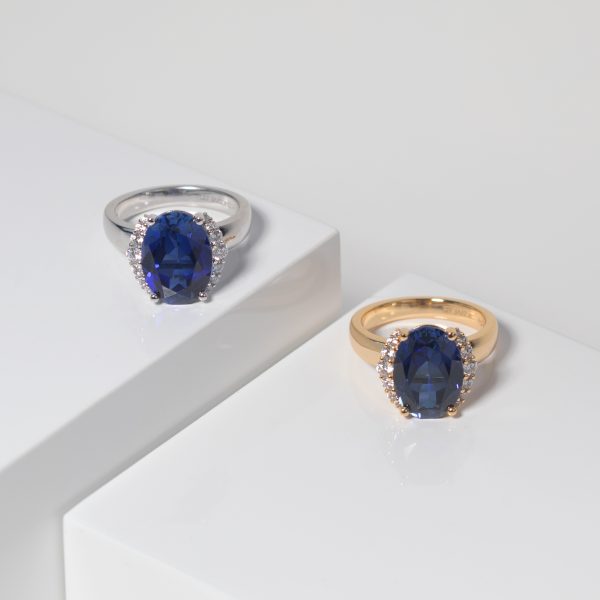 ELLISSE Grande Ring Silver Blue str 58 - Bilde 2