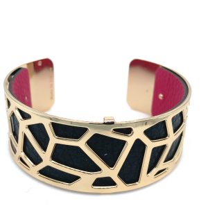 Les Georgettes armring 25mm Gull- Svart/Rød