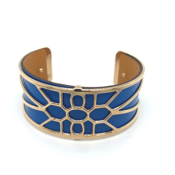 Les Georgettes armring 25mm Gull- Gul/Blå - Bilde 2