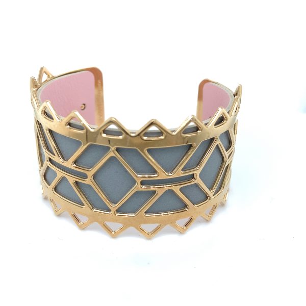 Les Georgettes armring 25mm Gull- Rosa/Grå - Bilde 2