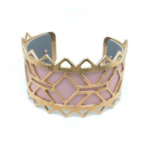 Les Georgettes armring 25mm Gull- Rosa/Grå