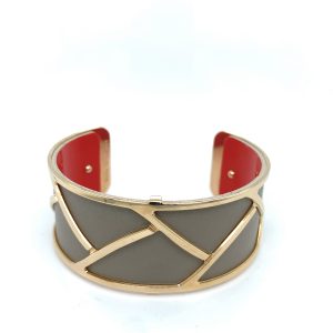 Les Georgettes armring 25mm Gull- Grå/Rød