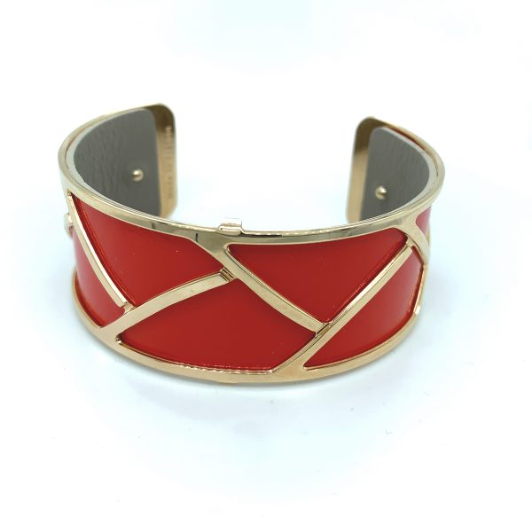 Les Georgettes armring 25mm Gull- Grå/Rød - Bilde 2