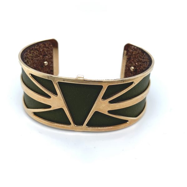 Les Georgettes armring 25mm Gull- Grønn/glitter - Bilde 2