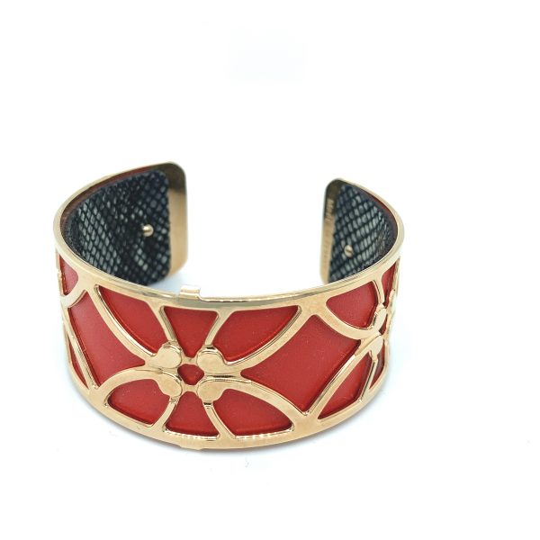 Les Georgettes armring 25mm Gull- Svartspettet/rød - Bilde 2