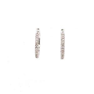 Hvitt gull øreringer m/ diamanter 0,20ct