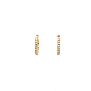 Gult gull øreringer m/ diamanter 0,10ct