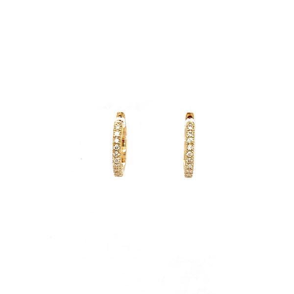 Gult gull øreringer m/ diamanter 0,10ct