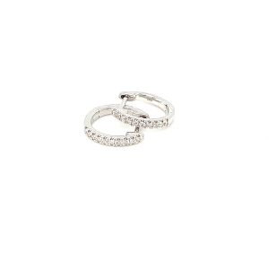 Hvitt gull øreringer m/ diamanter 0,10ct