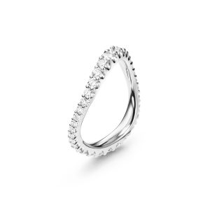 Bred buet Love bands ring hvitt gull