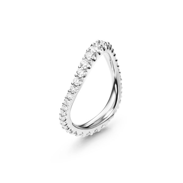 Bred buet Love bands ring hvitt gull