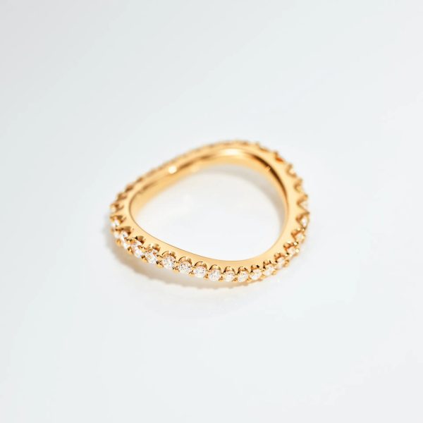 Bred buet Love bands ring gult gull - Bilde 4