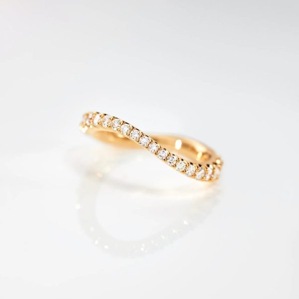Bred buet Love bands ring gult gull - Bilde 3