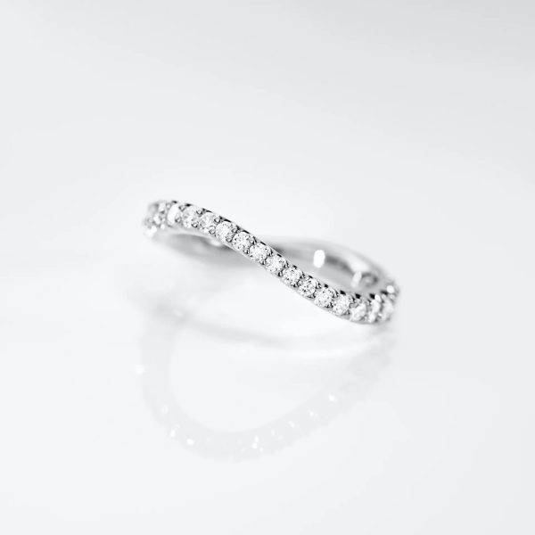 Bred buet Love bands ring hvitt gull - Bilde 2