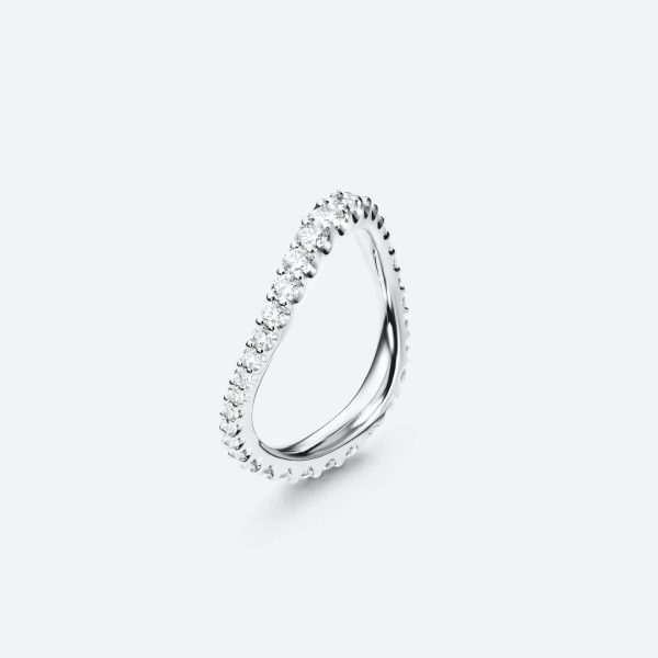 Bred buet Love bands ring hvitt gull - Bilde 3