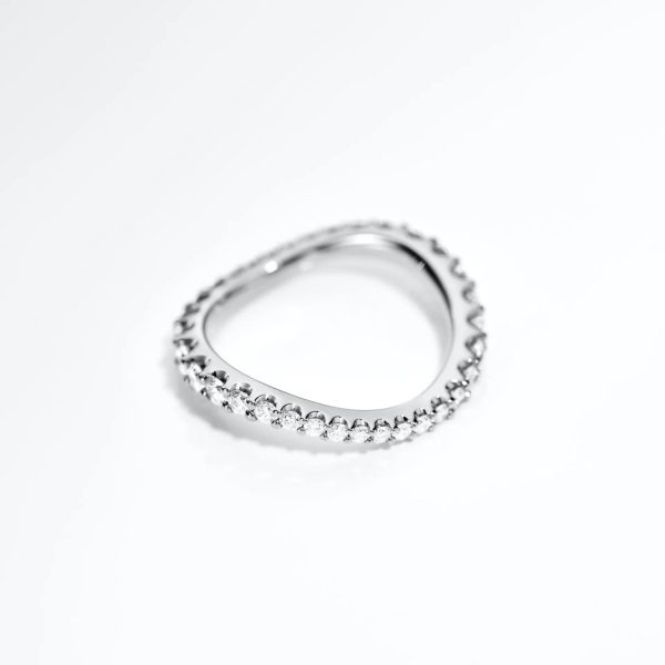 Bred buet Love bands ring hvitt gull - Bilde 4