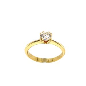 Felumb enstensring gult gull 0,60ct TWVS GIA