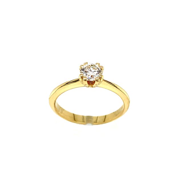 Felumb enstensring gult gull 0,60ct TWVS GIA