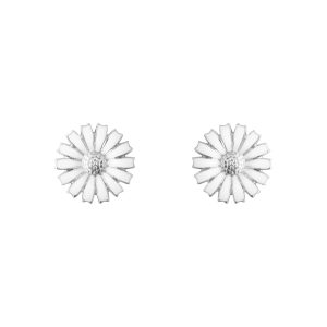 Daisy ørepynt Hvit emalje 11mm
