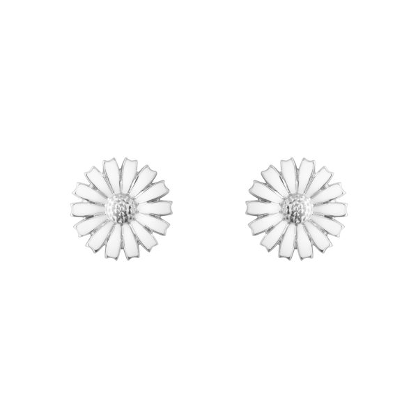 Daisy ørepynt Hvit emalje 11mm