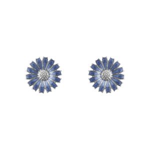 Daisy ørepynt Blå emalje 11mm
