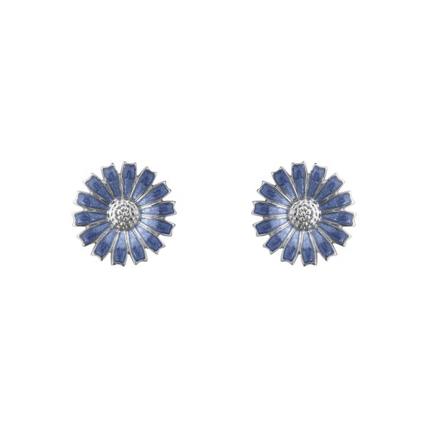 Daisy ørepynt Blå emalje 11mm
