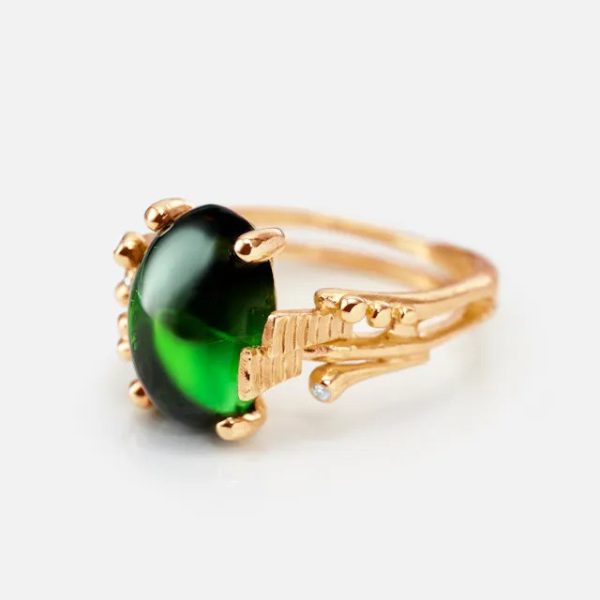 BoHo ring liten m/ grønn Turmalin - Bilde 3
