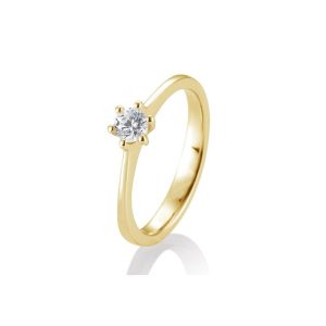 Gult gull enstens ring 0,05-0,30 ct W Si