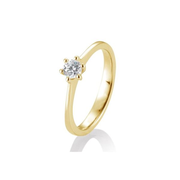 Gult gull enstens ring 0,05-0,30 ct W Si