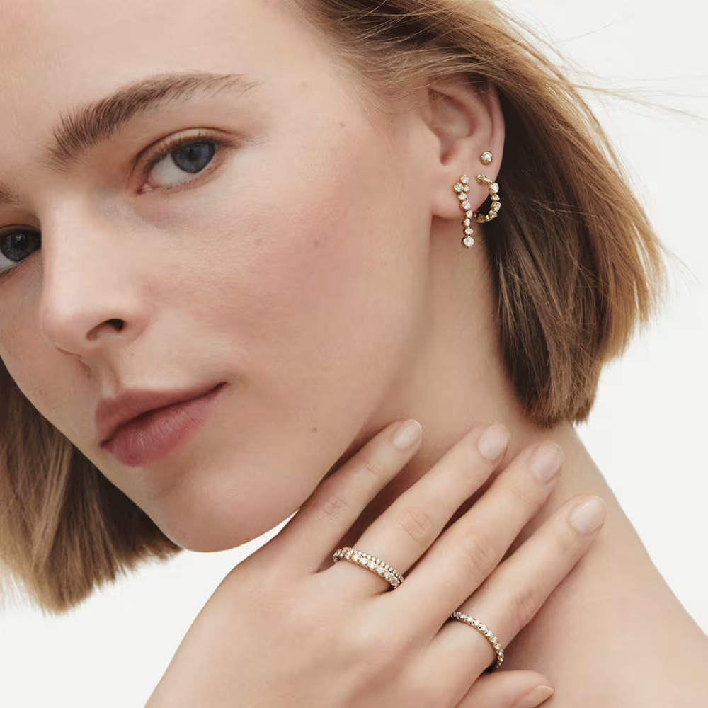 GJ Signature Øreheng gult gull - Bilde 2