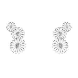Daisy ørepynt 3 hvite blomster
