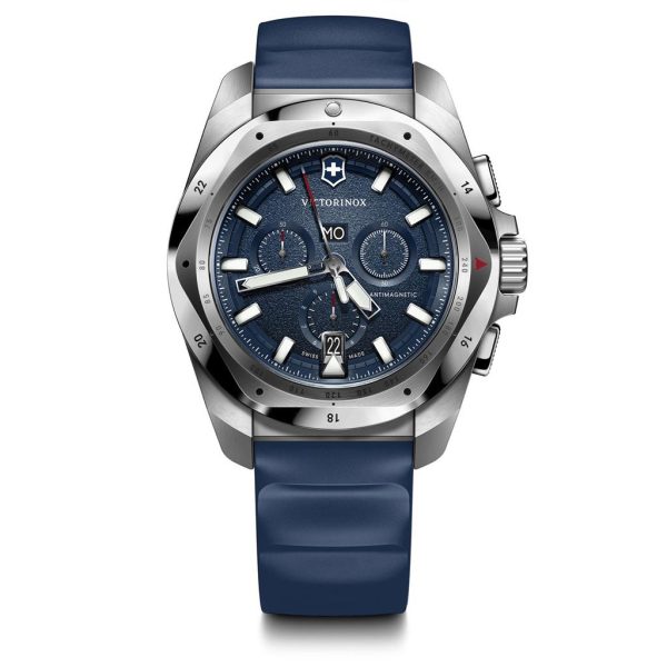 V241984 Inox Chronograph blå m/ gummi