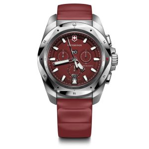 V241986 Inox Chronograph rød m/ gummi