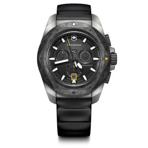 V242011 Inox Chronograph svart, titan og carbon m/ gummirem