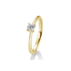 Gult gull 4 klos enstens ring 0,05-0,30 ct W Si