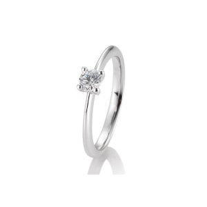 Hvitt gull 4 klos enstens ring 0,05-0,30 ct W Si