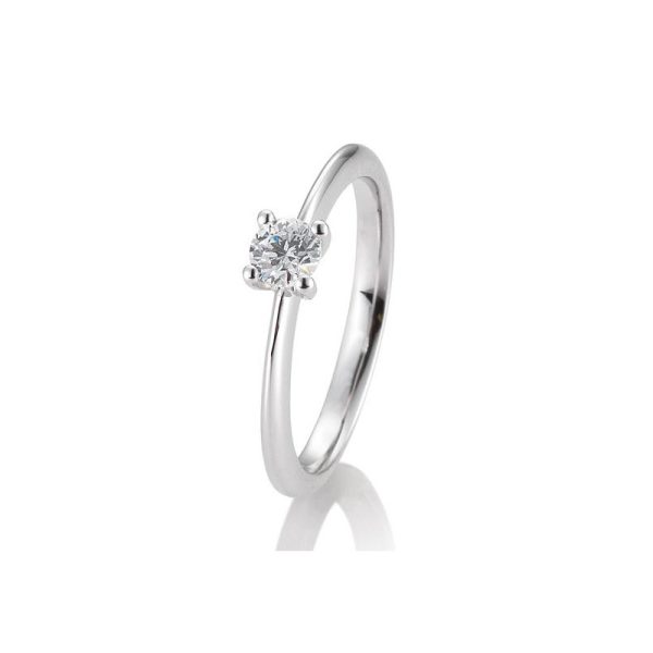 Hvitt gull 4 klos enstens ring 0,05-0,30 ct W Si