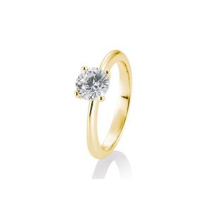 Gult gull enstensring 4 klør 0,80-1,50ct Lab Grown